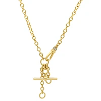 Rolo Chain Toggle with Charm Carriers with Diamonds