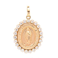 Virgen Guadalupe Oval Sparkling 14MM Pendant