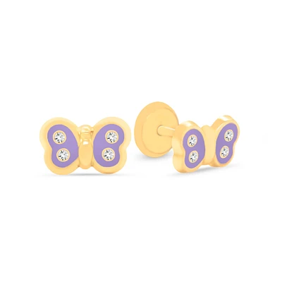 Butterfly Splendor Lilac Stud Earrings