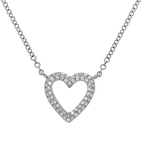 Open Heart White Gold .13CT Diamond Necklace