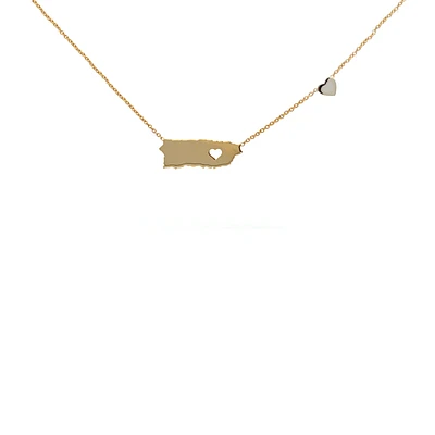 My Heart is Puerto Rico Island Necklace