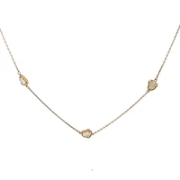 Tilted Mother Pearl Heart Necklace and Bracelet Jewelry Set
