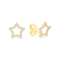 Star Outline 5MM Stud Earrings
