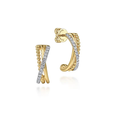 Half Huggie Diamonds 15MM Earrings