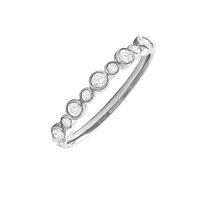 Bezel Set Diamonds Ring 14KW