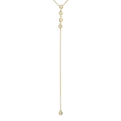 Bezel Set Diamonds Lariat Necklace