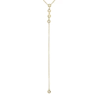 Bezel Set Diamonds Lariat Necklace