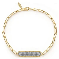 Paperclip Diamond Pave Bar Bracelet