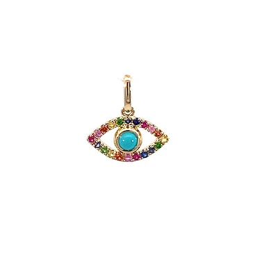 Evil Eye Multi Gem Pendant