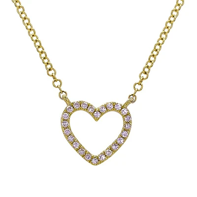 Open Heart 9MM Diamond Necklace