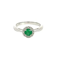 .34ct Emerald and Diamond Halo Ring