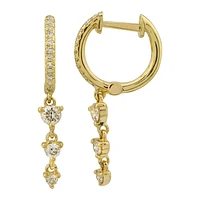 Gradient Diamonds Dangle 11MM Huggie Earrings