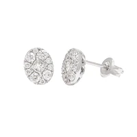 Oval Illusion .73ct Diamond Stud Earrings
