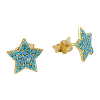 Turquoise Star Stud Earrings