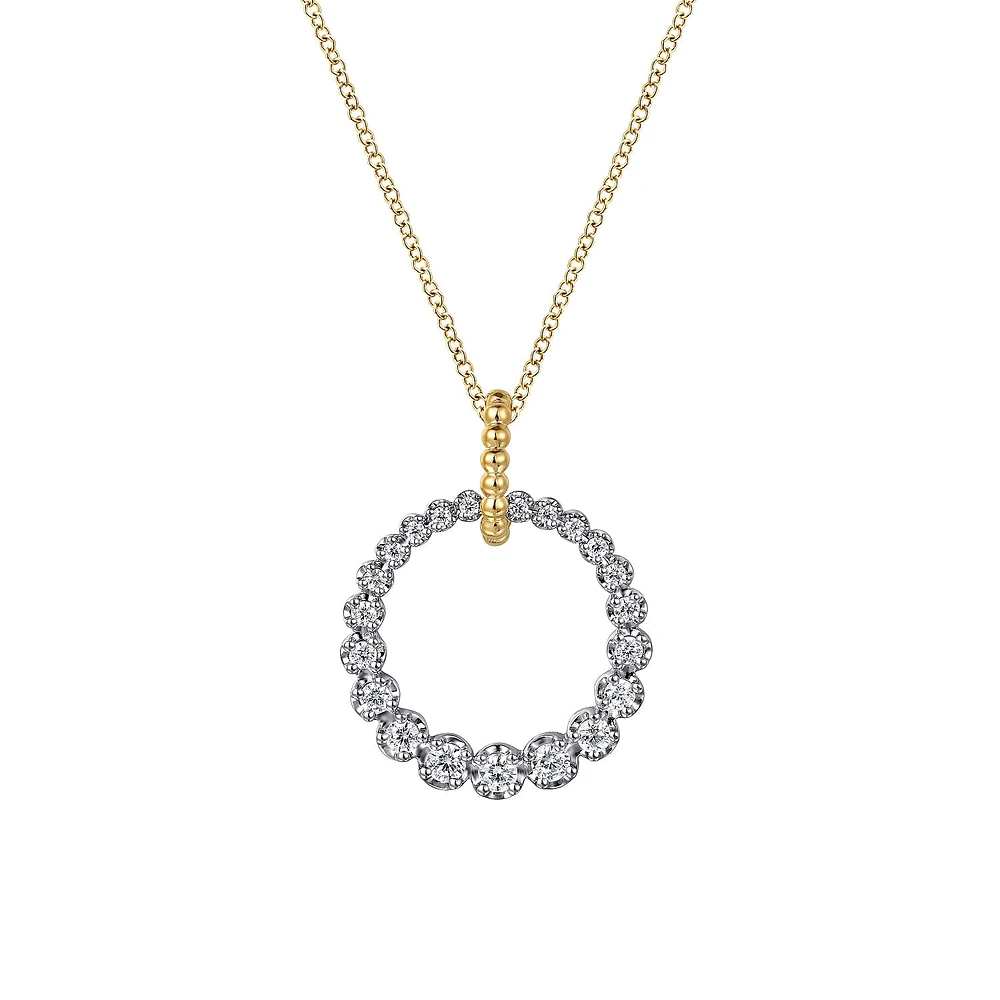 Diamond Circle Drop Necklace