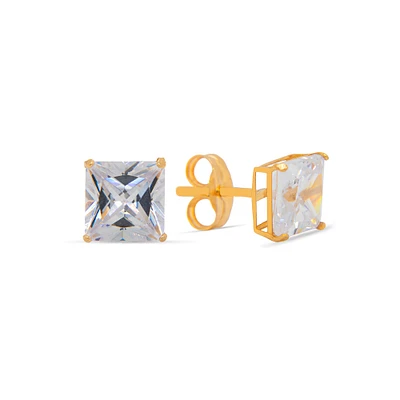Princess Cut 4MM Zirconia Stud Earrings