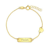 Kids Heart Valentino ID Plate Bracelet