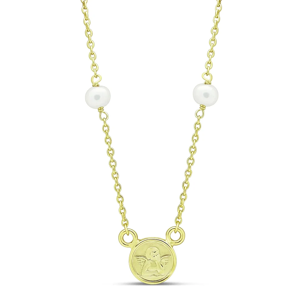 Angel Pearl Gold Plated Silver Necklace