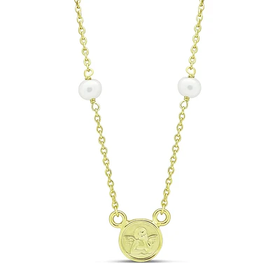 Angel Pearl Gold Plated Silver Necklace