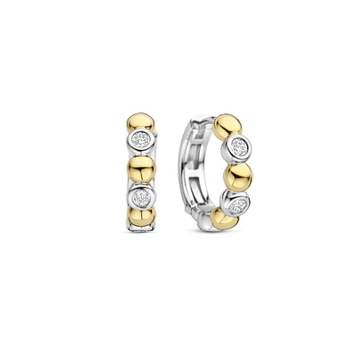 Drops 2 Tone Huggie Earrings
