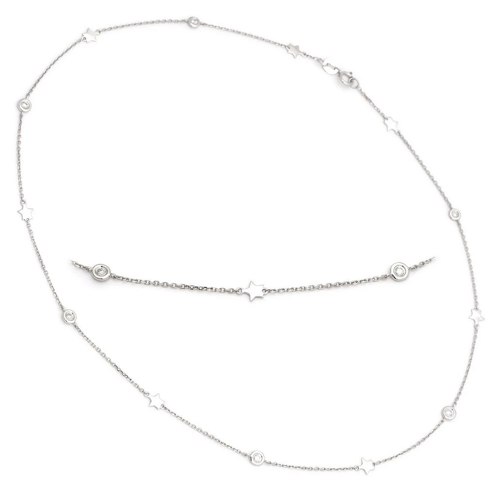 Stars and Diamonds Necklace 14K