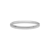 Silver Beaded Edge Kids Bangle Bracelet