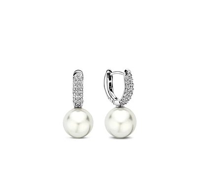 Graceful Pearl Pave Earrings