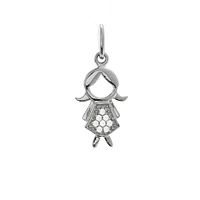 Girl with Diamonds 16MM Pendant 14KW