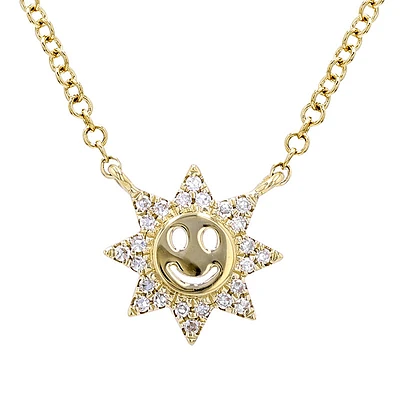 Smiling Sun Diamond Necklace