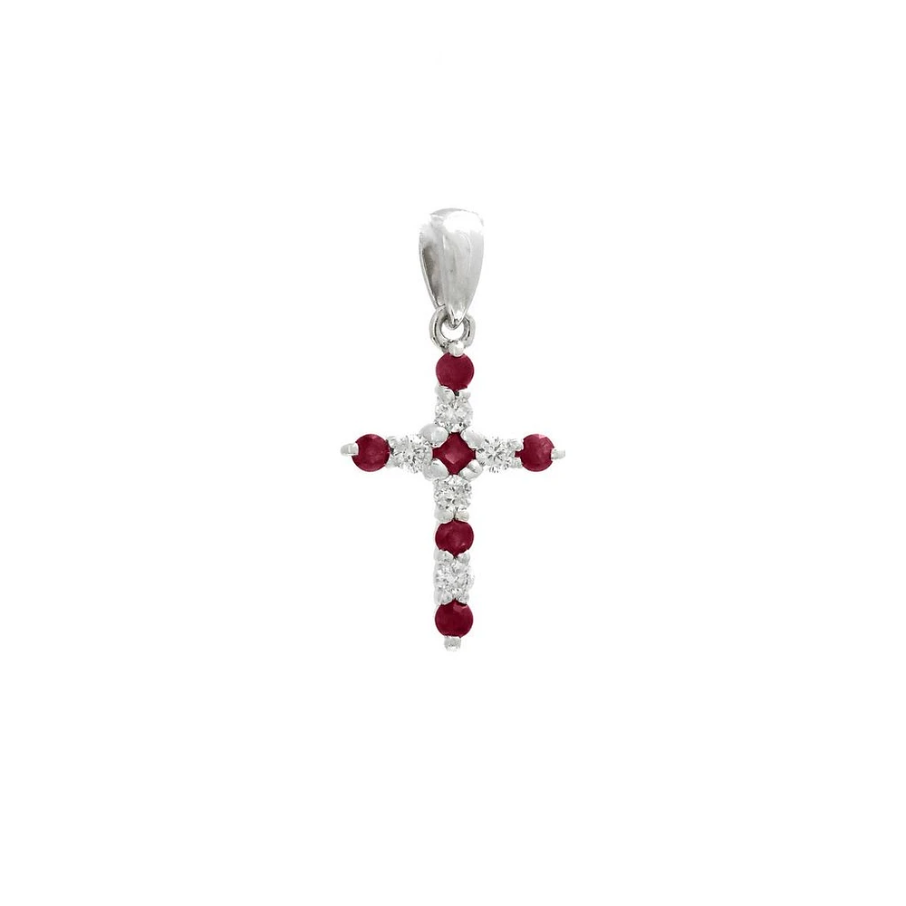 Rubies and Diamonds Cross Pendant