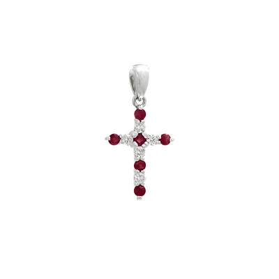 Rubies and Diamonds Cross Pendant