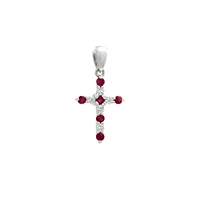 Rubies and Diamonds Cross Pendant