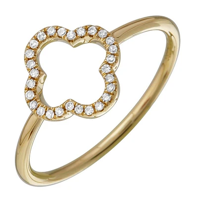 Clover Outline Diamond Ring