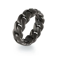 8MM Cuban Black Steel Ring