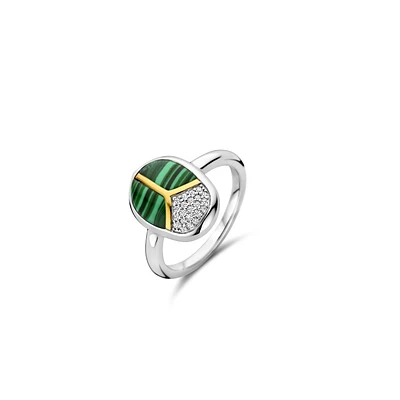 Amulet Scarab Malachite Ring