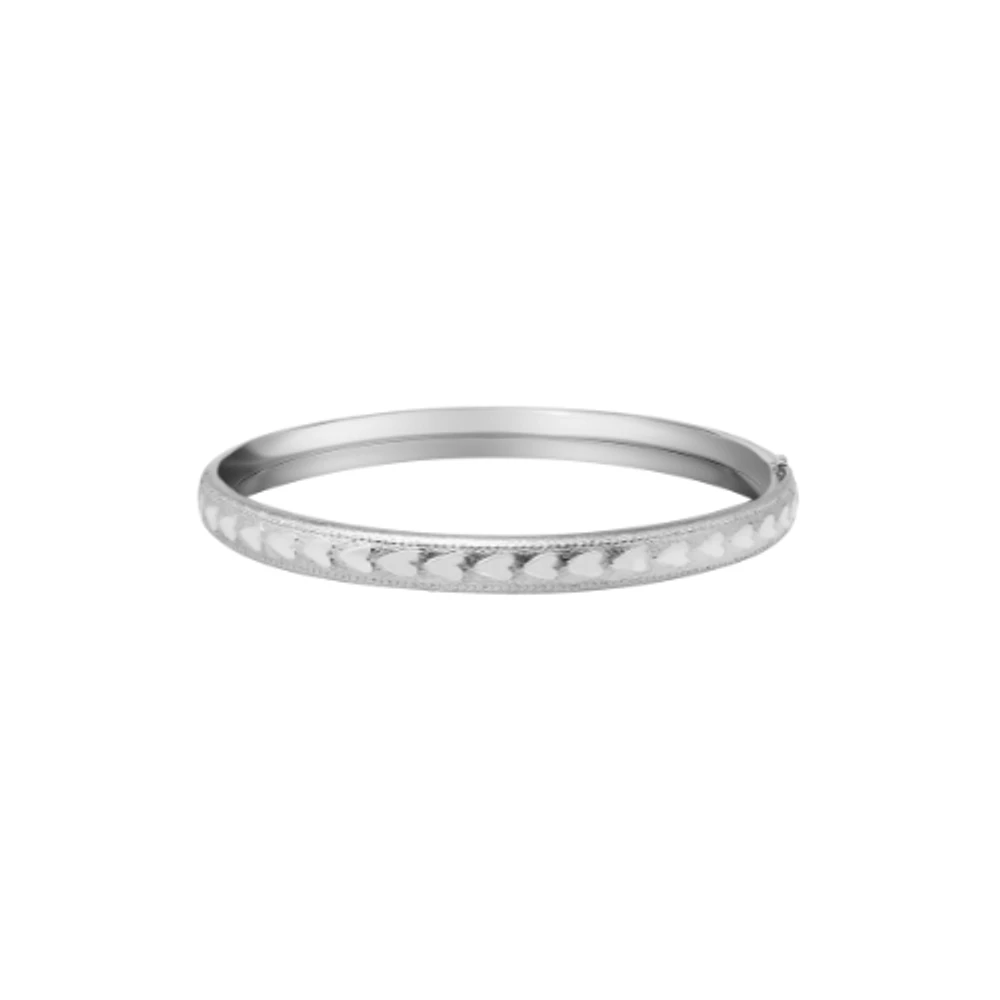 Hearts Embossed Kids Bangle Bracelet