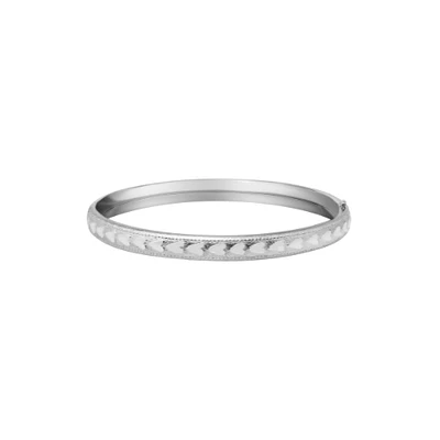 Hearts Embossed Kids Bangle Bracelet