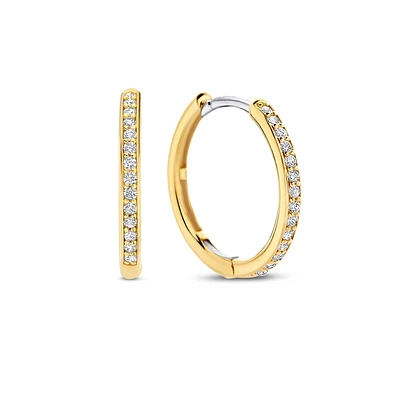 Basic 18MM Golden Sparkle Huggie Earrings