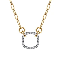 Open Cushion Shape Diamond Paperclip Necklace