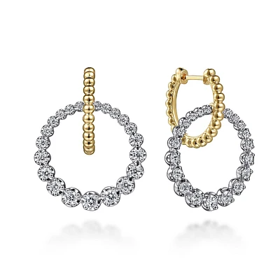 Circle Diamond Huggie Earrings