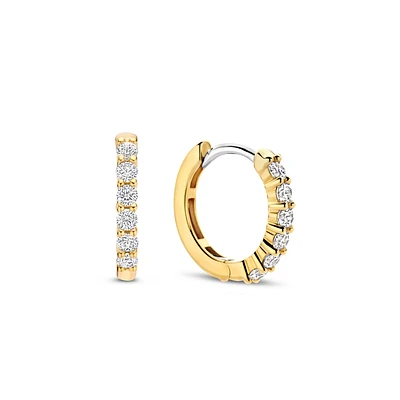 Thick 14MM Golden Sparkle Huggie Earrings