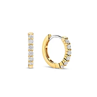 Thick 14MM Golden Sparkle Huggie Earrings