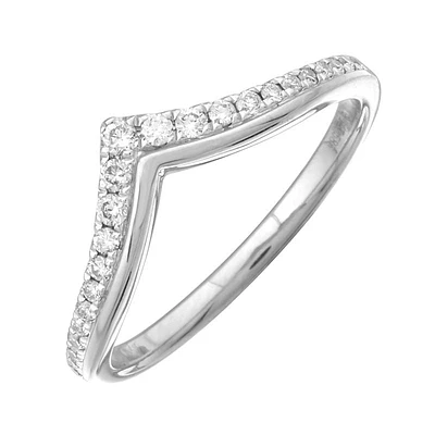 Curved .19CT Diamond Ring