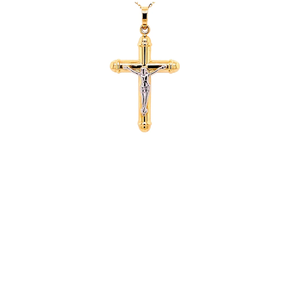 Hollow Two Tone Crucifix 27MM Pendant