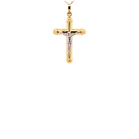 Hollow Two Tone Crucifix 27MM Pendant