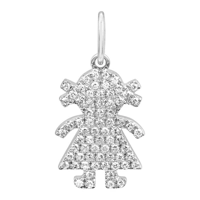 Girl Diamond Pendant 14KW