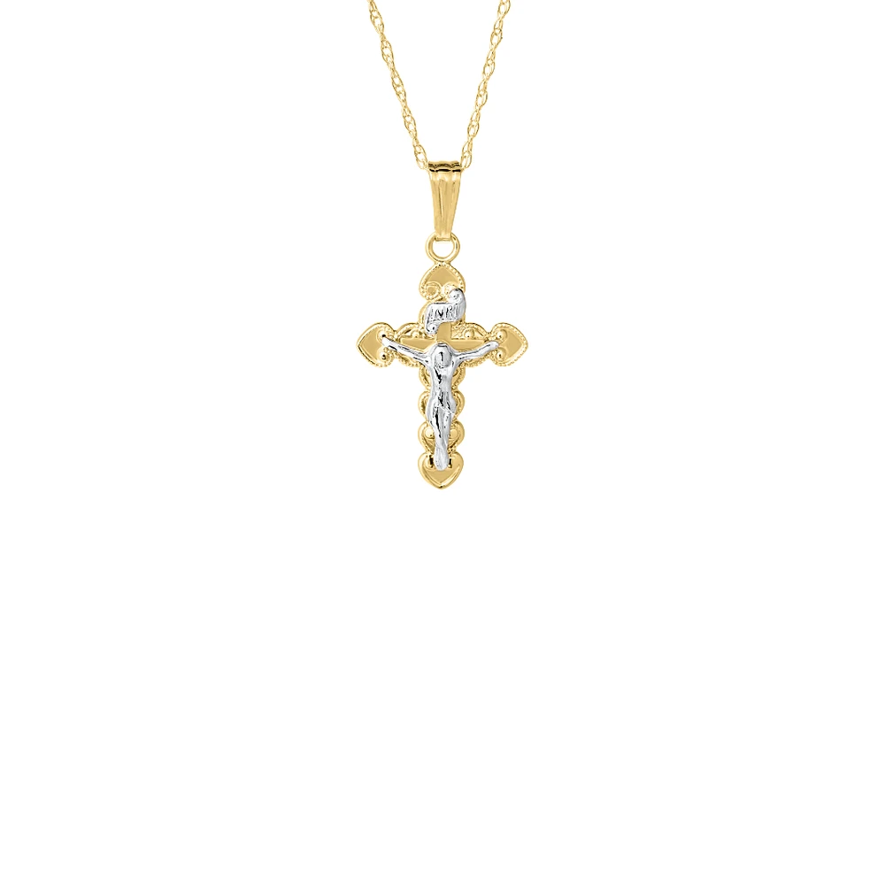 Two Tone 16MM Crucifix Kids Necklace