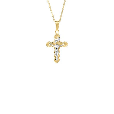 Two Tone 16MM Crucifix Kids Necklace