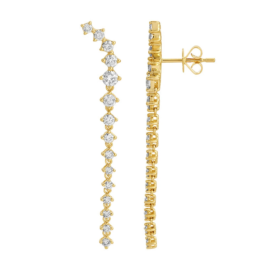 1.37ct Diamond Crawler Drop Earrings