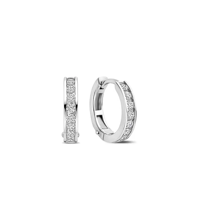 Channel Set Huggie Earrings 16MM